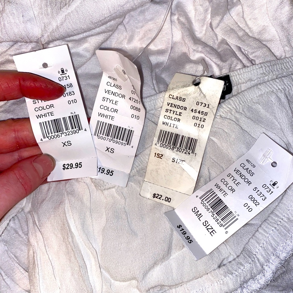 New PacSun Crop Top Bundle Lot Off Shoulder White Flowy Gauzy Shirts $100+